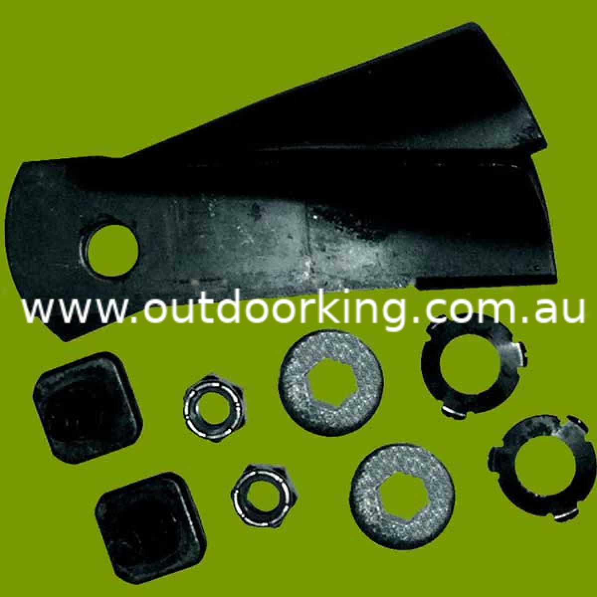 (image for) Victa Lawn Mower 18 Inch G Type Catcher Swing Back Blade & Bolt Set CA09161S, BNC3241