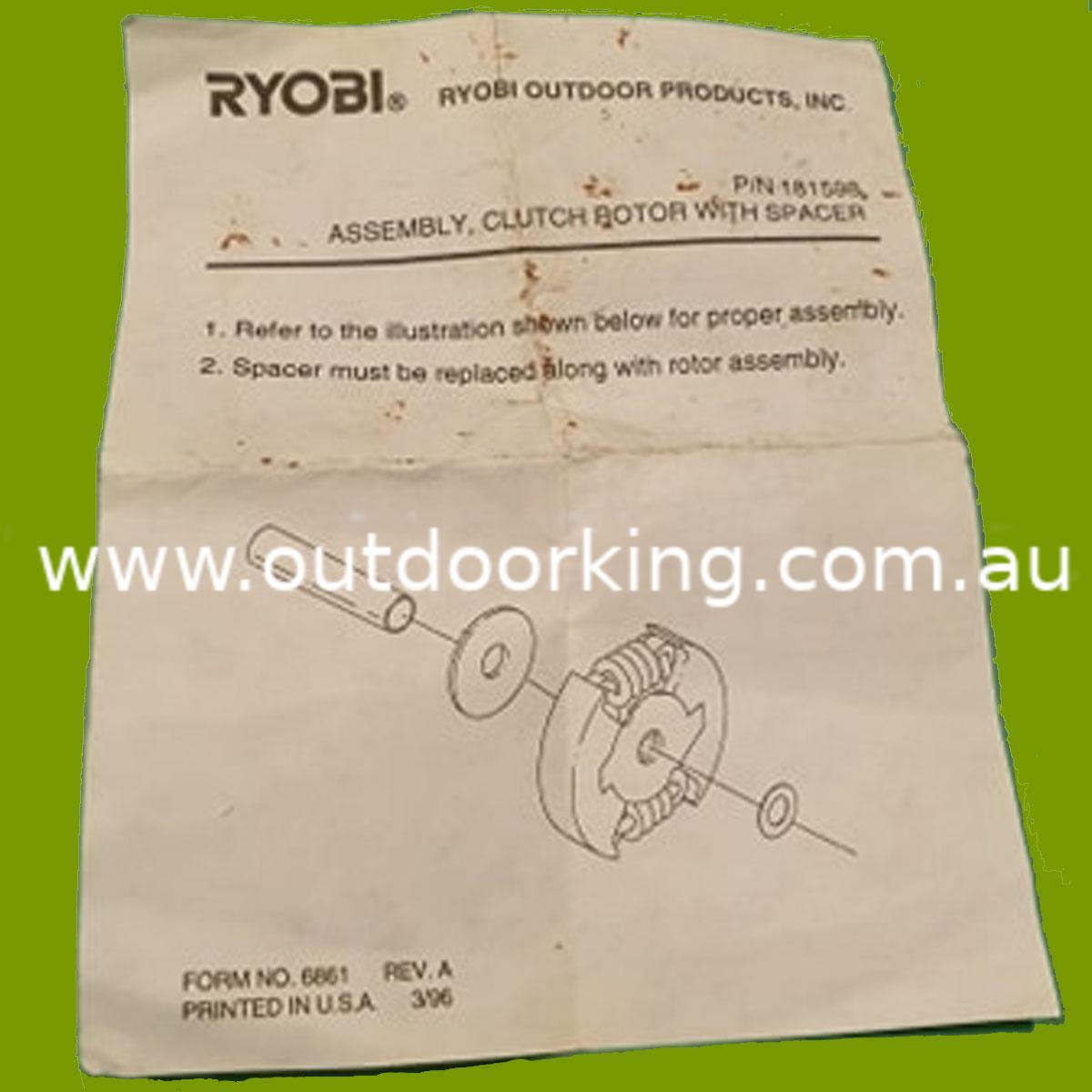 Modal Additional Images for Ryobi Genuine Clutch Assembly 181598