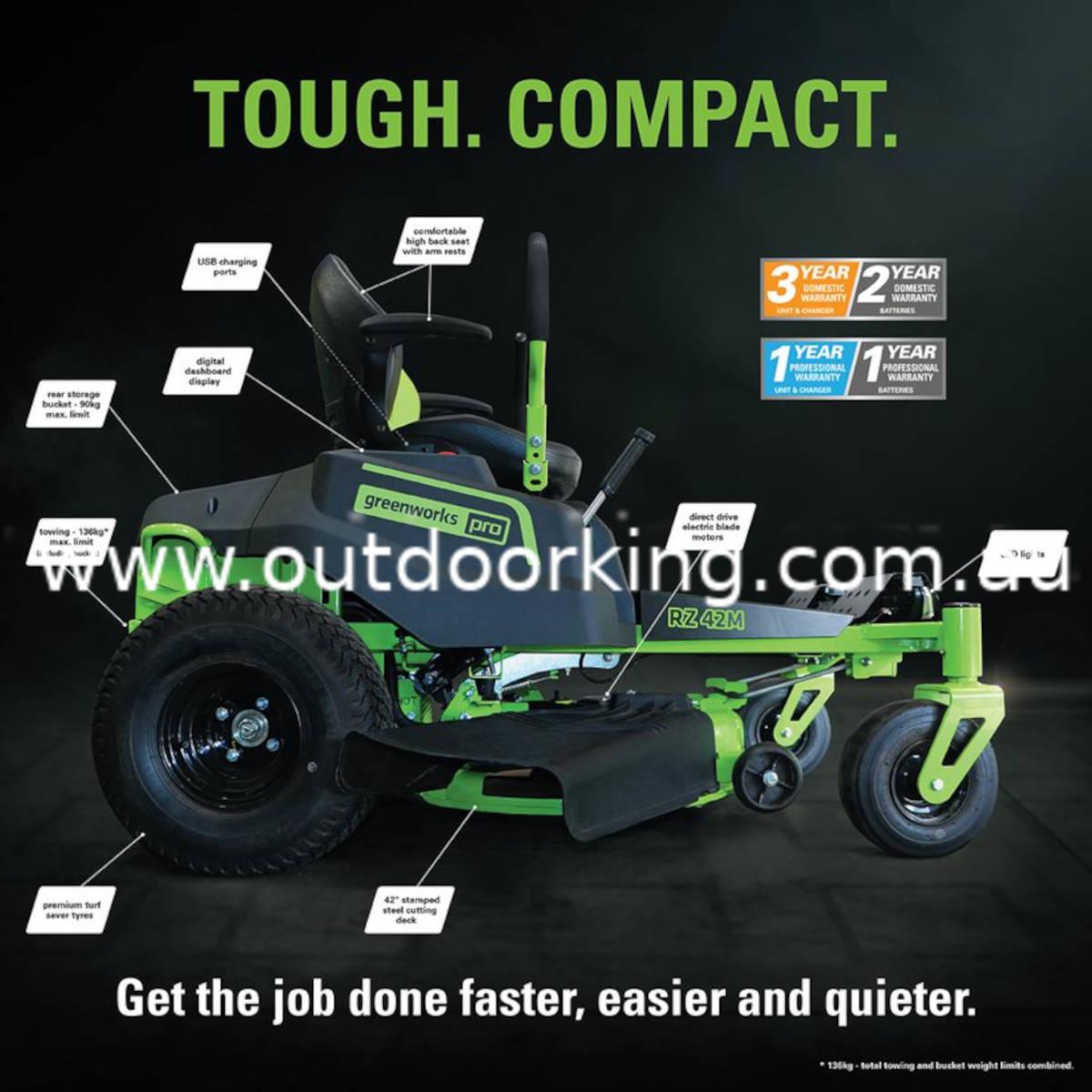 Modal Additional Images for Greenworks 60V Pro 42” Zero Turn Ride-On Lawnmower 7400807AU
