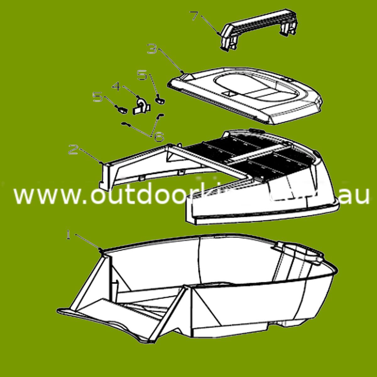 (image for) Masport Genuine 18" Catcher Assembly with 'full' indicator - Black 783006