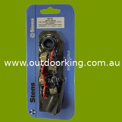 (image for) Victa 4 Flat And Fluted Rear Catcher Blade With A Dished Bolt Hole & Bolt Set CA09470A, 900-458P