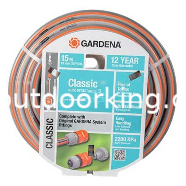 (image for) Gardena Classic Hose 13 mm (1/2") PVC Hose, 15 m fitted G18150