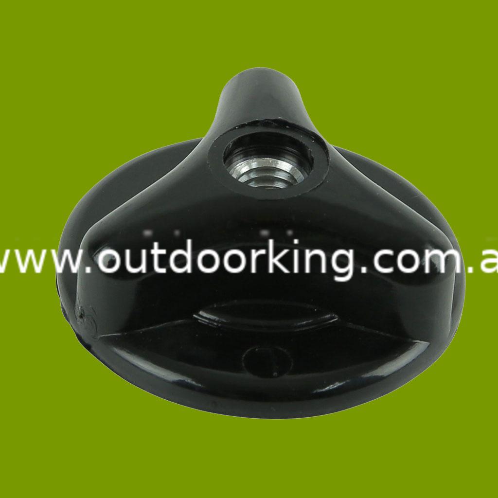 (image for) BLACK PLASTIC LEFT HAND THREADED MANUAL FEED NYLON HEAD KNOB, BRN5112L