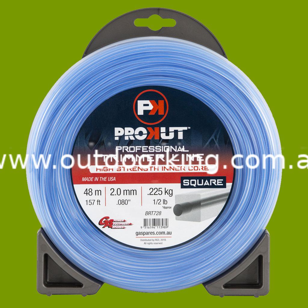 (image for) PROKUT TRIMMER LINE SQUARE BLUE .080 2.0MM 1/2LB 48M DONUT BRT728