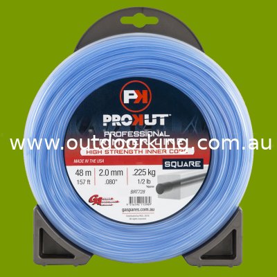 (image for) PROKUT TRIMMER LINE SQUARE BLUE .080 2.0MM 1/2LB 48M DONUT BRT728