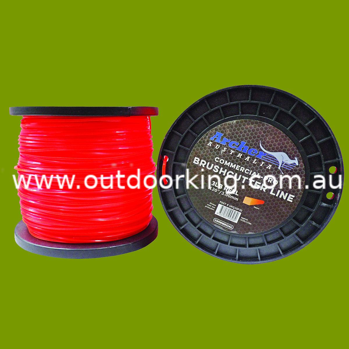 (image for) Pro Nylon Brushcutter Trimmer Whipper Snipper Line 3.00mm .120" Square 3lb Reel UKQ30P30